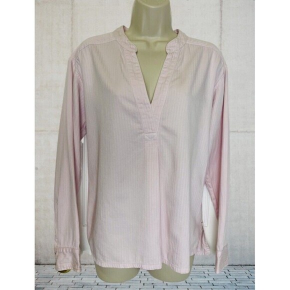 Xirena Womens Long Sleeve Popover Shirt Blouse Size S Light Pink Cotton - Picture 2 of 9